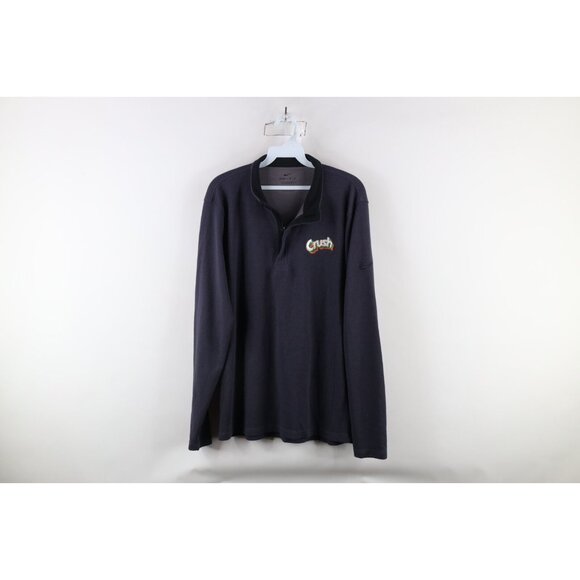 Nike Mens Large Large Spell Out Orange Crush Soda Pop Half Zip Pullover Top Blue - Picture 1 of 11